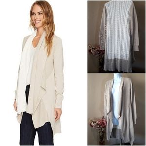 Tribal Cable Knit Open Cardigan Sweater